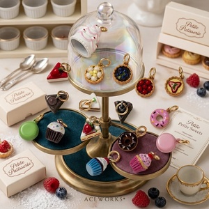 Petite Patisserie Gallery | 18K Gold Plated Brass Enamel Cake <b>Macaron</b> Donut Tart Charm Sweet Dessert Pendant for Jewelry Making - Product Image 2