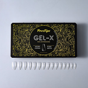 Hanyi Premium 600 pièces 15 tailles Extensions d'ongles en forme de cercueil, couverture complète, extensions moyennes, gel souple à faire tremper, pointes d'ongles, marque privée - Product Image 2