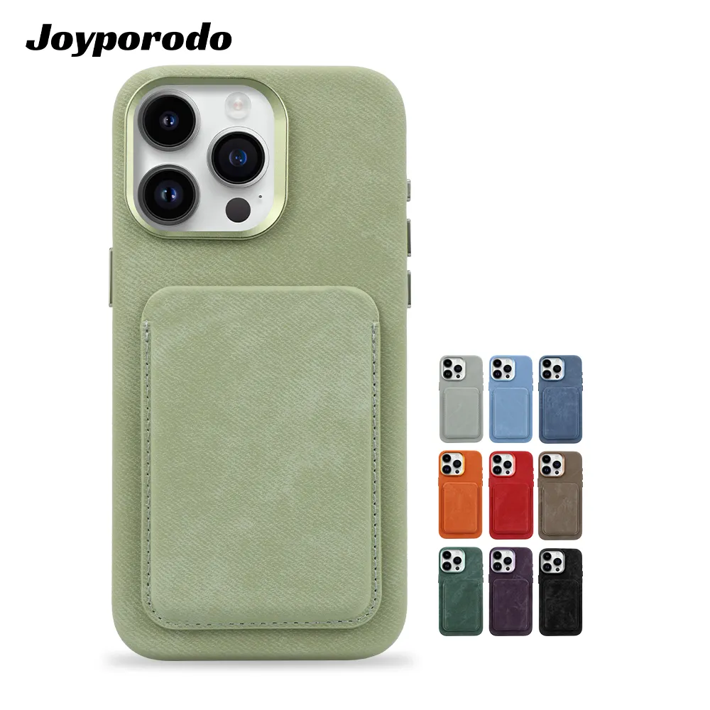 Casing dompet ponsel kulit asli, casing dompet ponsel kulit asli, casing ponsel mewah untuk iPhone 15 Pro Max