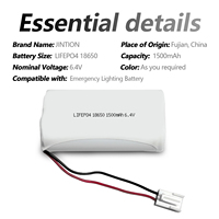 JINTION 6.4V 1500mAh LiFePO4 Baterai Pengganti Lampu Darurat untuk ELP B069 Side by Side 2 Cell