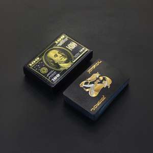 Cartes à jouer élégantes, flexibles, imperméables, en plastique, avec feuille d'or, personnalisables, surface lisse, <span class=keywords><strong>jeu</strong></span> <span class=keywords><strong>de</strong></span> société pour amis - Product Image 4