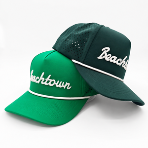 Golf Cap 5 Panel Laser Cut Hole Waterproof 3D Raised Embroidery Breathable Quick Dry Performance Unisex Outdoor Leopard Dot - Product Image 4