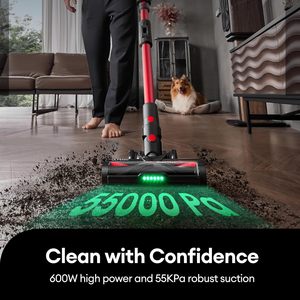 Aspirateur à manche sans fil Ultenic 550W, autonomie de 60 minutes, avec tige flexible à 180 degrés et brosse anti-emmêlement pour usage domestique - Product Image 2