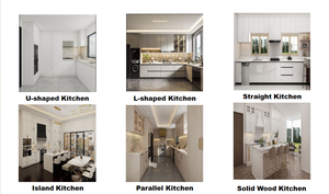 Ensemble de meubles de cuisine modernes, style plat, petit, modulaire, en bois noir, avec îlot - Product Image 6