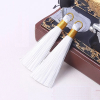 Vertical glace soie Textile de maison bricolage accessoires petit pendentif suspendu oreille 7cm Polyester usine en gros or tirer anneau gland