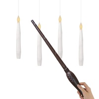 Bougies flottantes à piles, suspendues, scintillantes, électriques, LED 3D, sans flamme, avec effets de baguette magique et télécommande, pour Diwali, mariages, Pâques