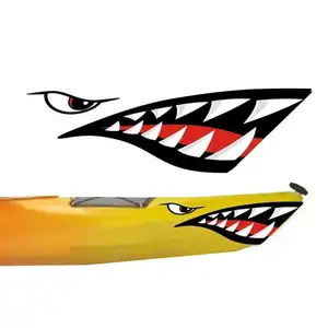 Flying Tigers Shark Mouth Teeth Die-Cut Vinyl Decals Car Window Bumper Exterior Decals Sticker for Car Side Door