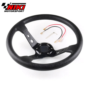 Volante Deportivo <span class=keywords><strong>Universal</strong></span> de Aluminio de 350 mm y 14 Pulgadas con Cuero PU NIKIMOTO - Product Image 1