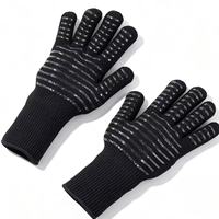 Gants de barbecue résistants à la chaleur en silicone, mitaines de four en gros, gants de cuisine épais résistants à la chaleur en coton pour barbecue avec logo personnalisé