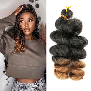 Court Bob Boho <span class=keywords><strong>Coiffure</strong></span> Italien Curl Synthétique Crochet Cheveux Français Lâche Curl Boîte Tressage Boho <span class=keywords><strong>Coiffure</strong></span> pour Femme Noire - Product Image 1