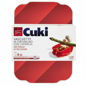 Cuki - Vasos Desechables Rectangulares de 4 Porciones, 50 g, Vaso de Cartón con Tapa, Apto para Congelador y Microondas, Hecho en Italia [35199] - Product Image 1