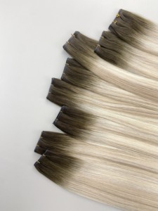 Extensiones de Cabello Rizado Humano Grado 12A No Remy R3T8 Balayage para Coser a Máquina Genius Weft - Product Image 5