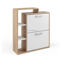 Organisateur de rangement extensible pour salon avec tiroir rabattable et meuble à chaussures autoportant en bois pour entrepôt et hôtel