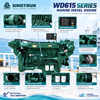 Moteur diesel marin principal SINOTRUK WD615.67C01N 176 kW 239 CV 1800 tr/min pour bateaux de pêche, de transport de marchandises et de transport en général