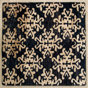 Tapis en jute naturel noué à la main, motif médaillon, à poils longs, écologique, moderne, résistant aux taches, pour la décoration du salon - Product Image 1