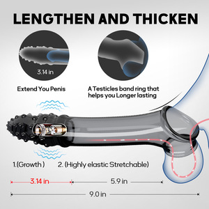 Manchon d'agrandissement du pénis en <span class=keywords><strong>silicone</strong></span>, jouets pour adultes, extenseur de pénis, pompe à pénis, vibromasseur, jouets sexuels pour hommes, jouets pour adultes - Product Image 1