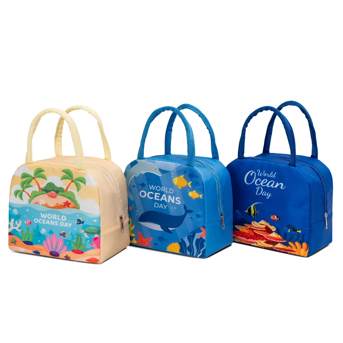 Wholesale custom sublimation print insulated bulk food small lunch box bag thermal reusable cooler bag for kids