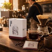 Boîte d'emballage personnalisée en papier kraft imperméable et écologique avec vernissage pour dosettes de café filtre