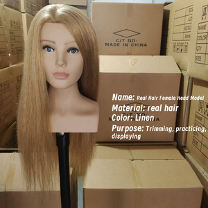 Testa Manichino con Spalle di Alta Qualità 100% Capelli Veri da <span class=keywords><strong>Donna</strong></span> per Parrucchieri e Saloni di Bellezza Teste per Formazione - Product Image 5