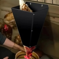 Conque de contention robuste en métal pour volailles, à dos plat, pour la mise à mort et le sanglantage des poulets, dindes et canards, outil de boucherie en gros