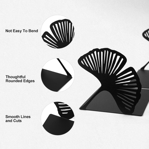 Ginkgo <b>Leaf</b> BookEnds for Bookend Shelves, <b>Book</b> Stopper Metal <b>Book</b> Ends for Home Office Heavy <b>Books</b> - Product Image 2