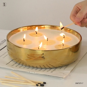 Giare Portacandela Rotonde Grandissime in Ceramica di Lusso Dorate Personalizzate all'Ingrosso, Ciotola Portacandela Stile Impastiera, Idea Regalo di Natale e Decorazione per la Casa - Product Image 1