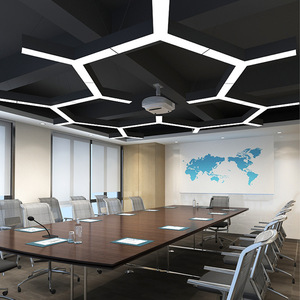 โคมไฟเพดาน LED ทรงสี่เหลี่ยมผืนผ้าสีทองทันสมัย ขั้วหลอด E26 ตัวโครงสแตนเลส แสงวอร์มไวท์ 3500K ปรับความสูงได้ เหมาะสำหรับห้องนั่งเล่น - Product Image 2