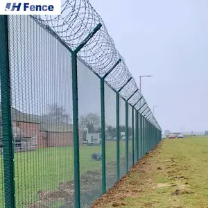 Guardrail House Gate Grill Design Clear View Wall Fence for Airport Factory Customized anti climb 358 security fencing