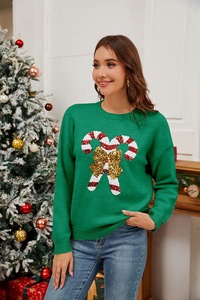 Suéteres Elegantes de Alta Calidad para <span class=keywords><strong>Mujer</strong></span>, 100% Acrílico, con Bordado y Diseño Estampado para Otoño/Invierno, Personalizables - Product Image 4