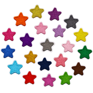 Parche Bordado de Estrella Personalizado, Adhesivo y Termoadhesivo, de 2.3cm, Mini, Colorido, para Llaveros, Bolsos y Ropa, Venta al Por Mayor - Product Image 2