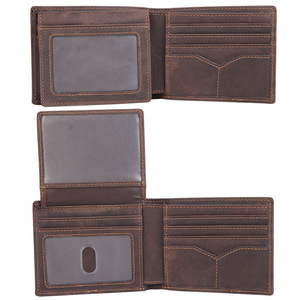 Tiding Genuine Leather <b>Wallet</b> Men <b>RFID</b> Protection Short <b>Wallet</b> Dark Brown P9280FSR - Product Image 2