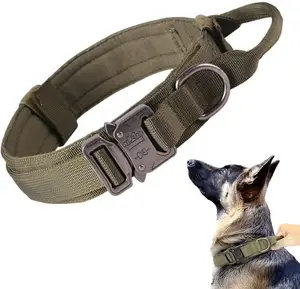 Outdoor Hochleistungs einstellbarer taktischer breiter Hundehalsband mit Metallschnalle für mittlere und große Hundehalsband
