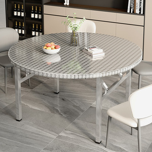 Table de banquet pliante ronde en acier inoxydable résistante à l'eau <span class=keywords><strong>pour</strong></span> hôtel moderne, <span class=keywords><strong>barbecue</strong></span> extérieur, <span class=keywords><strong>location</strong></span> <span class=keywords><strong>pour</strong></span> la maison - Product Image 1