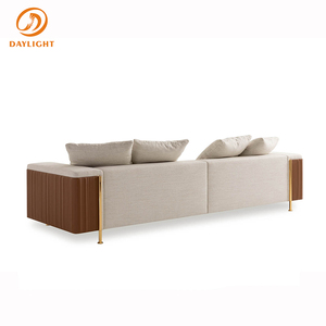 Set di Divani Singoli in Tessuto di Lino Bianco per <span class=keywords><strong>Salotto</strong></span>, Stile Classico Moderno, Arredamento di Lusso per Soggiorno - Product Image 3