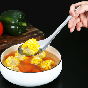 Cuchara para servir sopa de arroz DFS0803 de acero inoxidable SUS304, promoción especial con orificios para colgar - Product Image 5