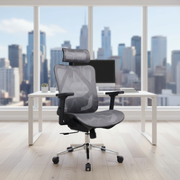Chaise de bureau de direction moderne à dossier haut, confortable, en maille, réglable, pivotante, ergonomique, pour bureau et domicile