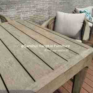 Ensemble de table à manger de luxe Hangkai, tables en <span class=keywords><strong>bois</strong></span>, 8 chaises pour terrasses haut de gamme et salons de <span class=keywords><strong>jardin</strong></span>, ensembles de salle à manger d'extérieur - Product Image 4