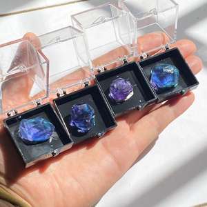 Grosir batu kristal fluorit kasar alami spesimen batu ungu biru fluorit bentuk bebas bentuk Hadiah Dekorasi Model cetak Laser - Product Image 4