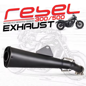 Pour HONDA <span class=keywords><strong>Rebel</strong></span> 250 : Pot d'échappement <span class=keywords><strong>moto</strong></span>, tube intermédiaire, silencieux slip-on en acier inoxydable modifié pour Pitbike - Product Image 3