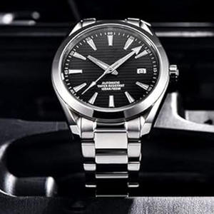 Reloj mecánico automático para hombre con movimiento SEIKO, pulsera de acero inoxidable, cristal de zafiro, esfera de 40mm, resistente al agua hasta 10bar, indicador de fecha - Product Image 6