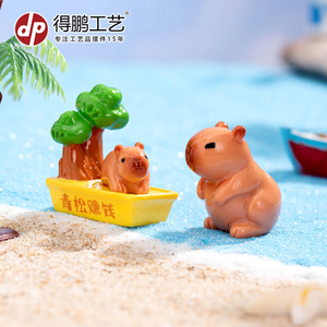 Dp Capybara Figurines Resin Miniature Decor For Desk And Car Ornament - Product Image 4