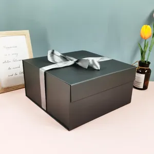 批发领带女士生日浴包定制标志最小起订量100蜡烛黑色磁性盖子礼品盒带泡沫