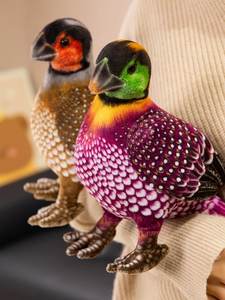 प्यारा तीन आयामी फ्लैनेल सुपर सॉफ्ट भारित प्लश गिनी फोल पक्षी गुड़िया आभूषण pp कपास भरने वाले पशु खिलौना के साथ - Product Image 4