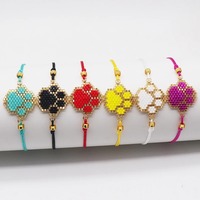 Bracelet à motif en forme de coeur réglable Boho fait main Miyuki perles de rocaille or conception de patte de chien Bracelet Slap Animal à la mode