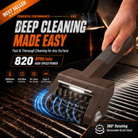 Brosse de nettoyage électrique rechargeable OEM en acier inoxydable pour barbecue, accessoires de cuisine et d'extérieur