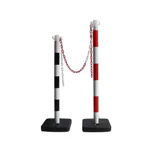 Plastic Water Filled Barrier Traffic-line bollard post, cheap plastic q manager stanchions- On stand