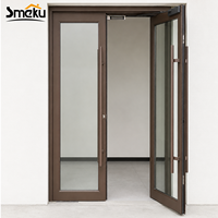 Puerta Comercial Moderna y Elegante de Aluminio Estilo KFC, de Doble Hoja, Resistente, para Restaurantes de Comida Rápida y Espacios de Comedor