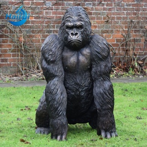 Estatua de Gorila de Fibra de Vidrio para Jardín, Escultura de Animal de Bronce de Tamaño Real - Product Image 4