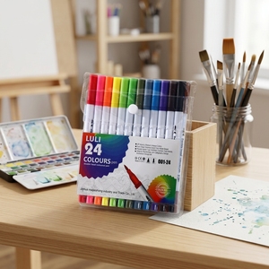 Pennarelli Artistici a <span class=keywords><strong>Doppia</strong></span> <span class=keywords><strong>Punta</strong></span> 24 Colori per Disegno, Lettering e Calligrafia, Pennello Acquerello Cancellabile per Carta e PLA - Product Image 2