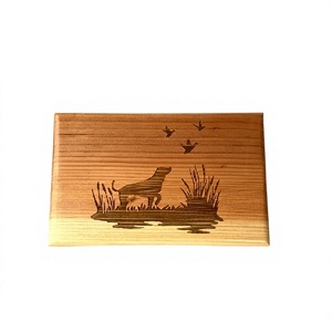 Engraved <b>Dog</b> & Beautiful Butterfly Brown Solid Wood Cremation Adult Urn for Human <b>Ashes</b> With Free Velvet Bag - Product Image 1